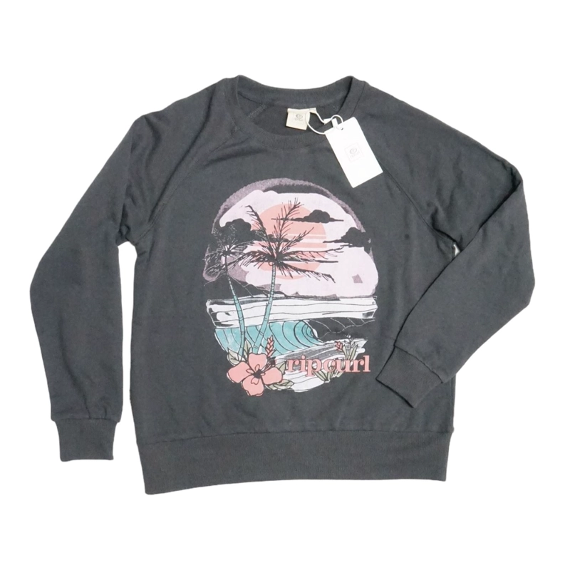 POLERON RIPCURL MUJER GRIS ESTAMPADO ROSADO - 1