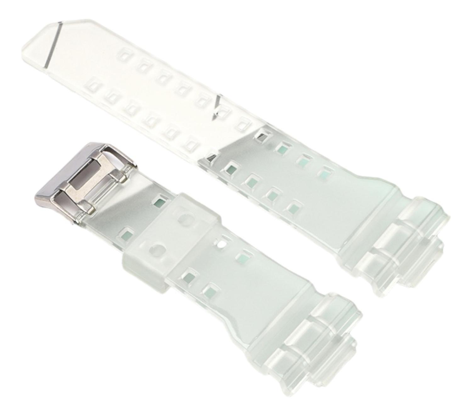 CORREA RELOJ SILICONA H2SJ SILICONA COMPATIBLE CASIO G SHOCK 16MM TAMAÑO 16 SEMITRANSPARENTE MATE - 1