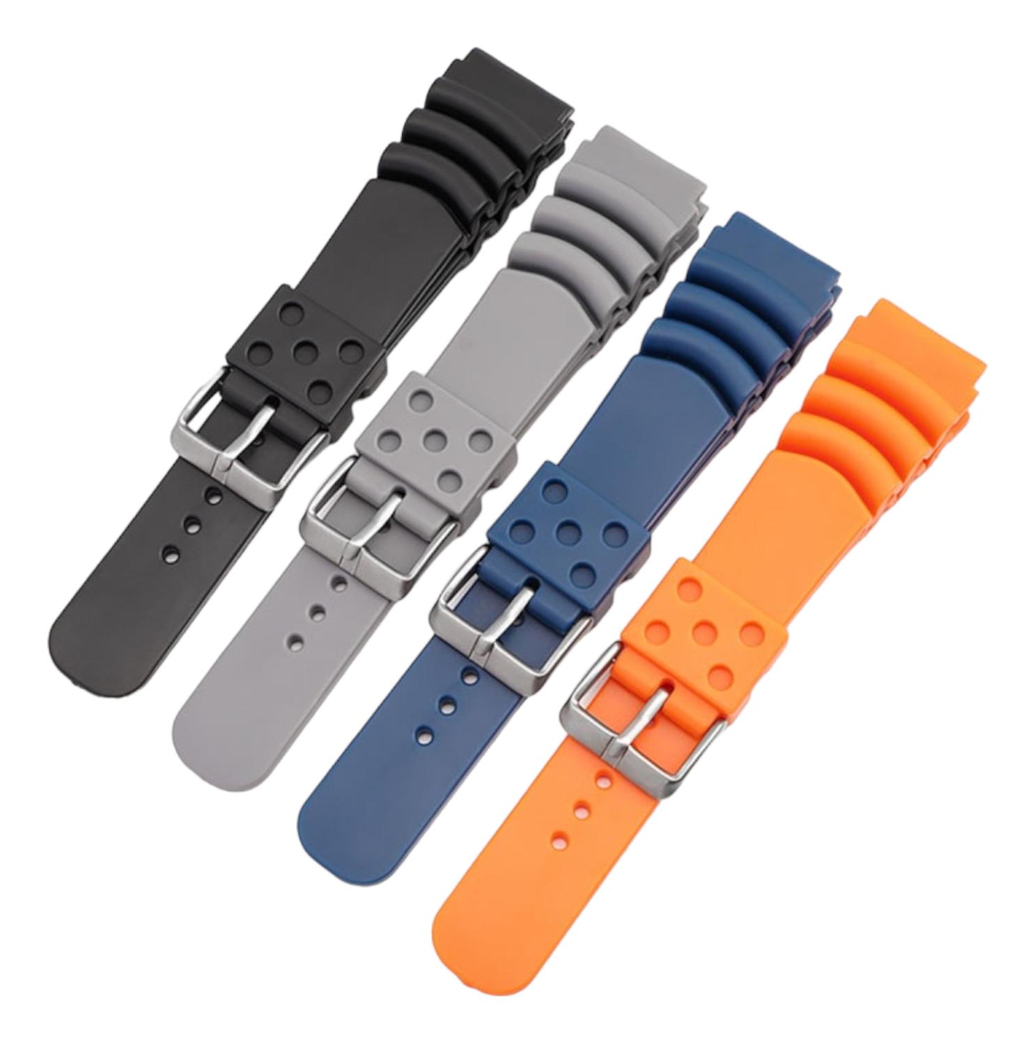 CORREA RELOJ KOK CAUCHO TIPO DIVER VARIEDAD COLORES 20MM 22MM TAMAÑO 22 - 2