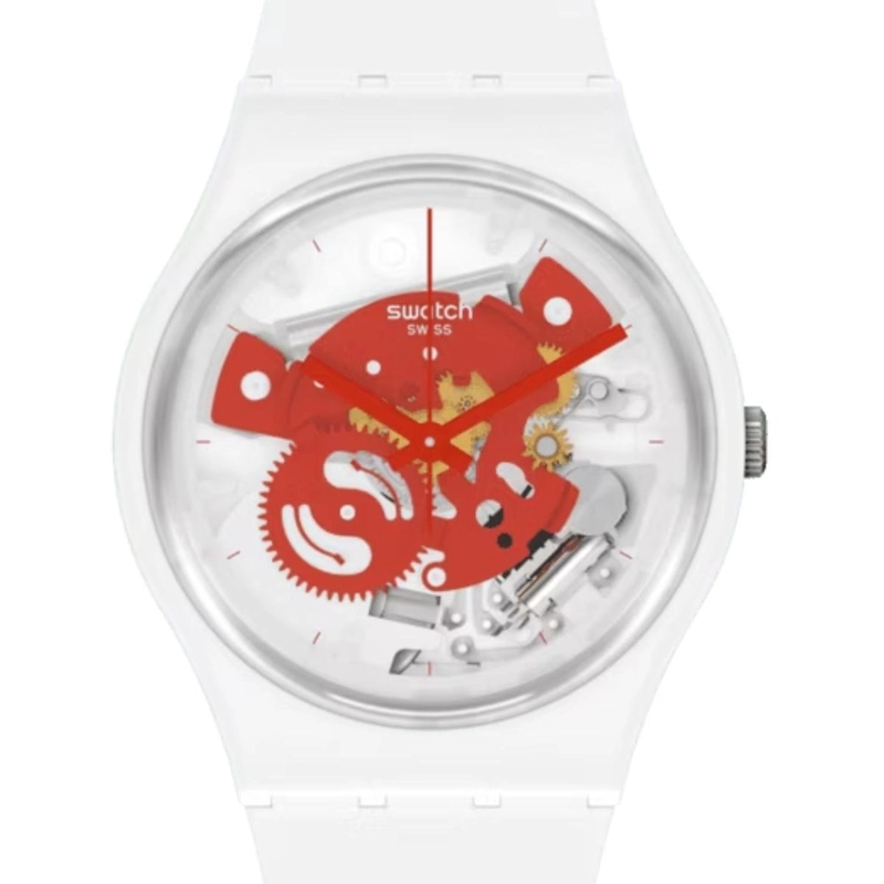 RELOJ DE PULSERA SWATCH TIME TO TIME TO RED SMALL SO31W104 - 1