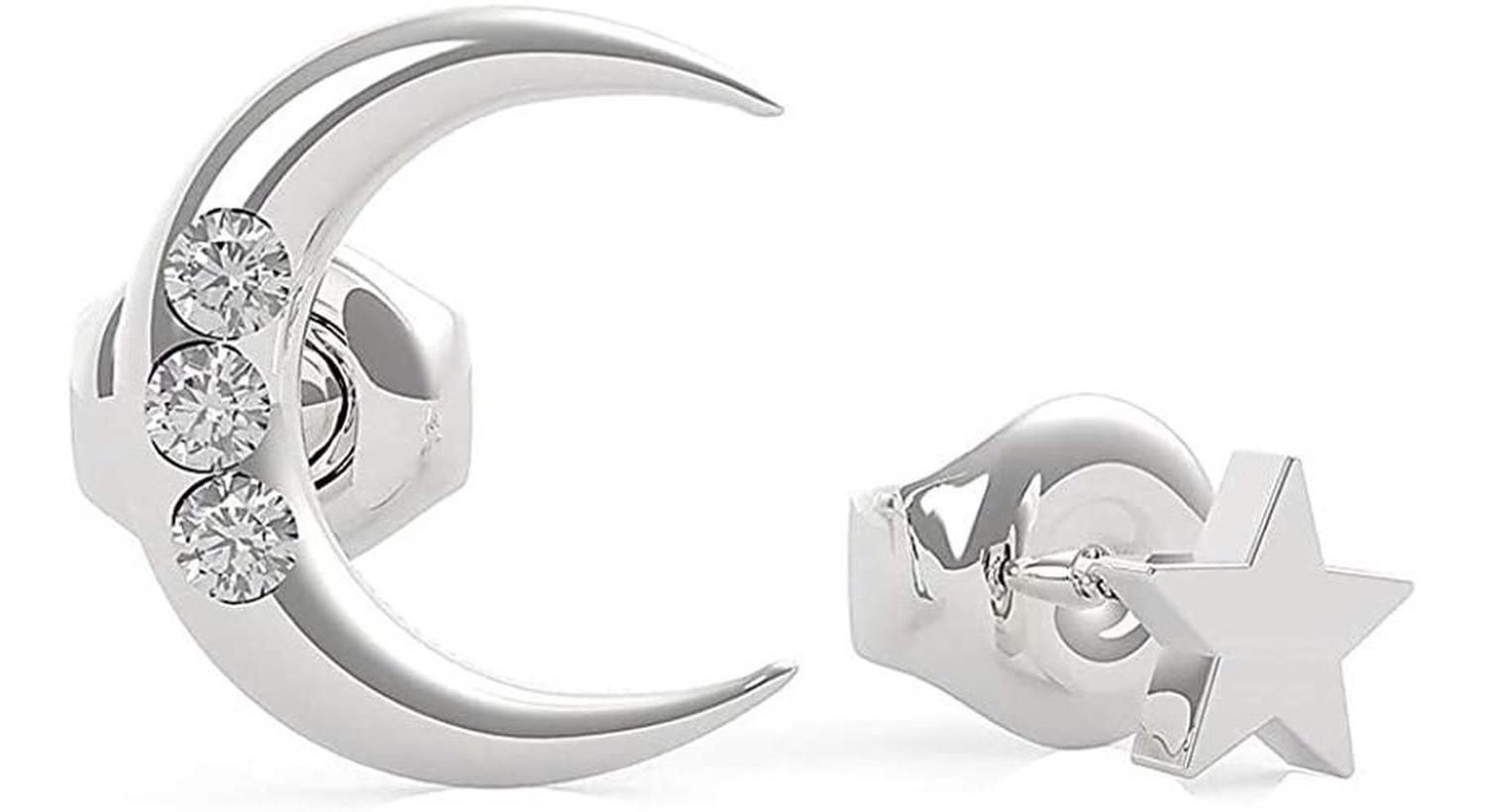 PENDIENTES DE ARO GUESS GET LUCKY LUNA ESTRELLA BOLETA TALLA ÚNICA ACERO - 1