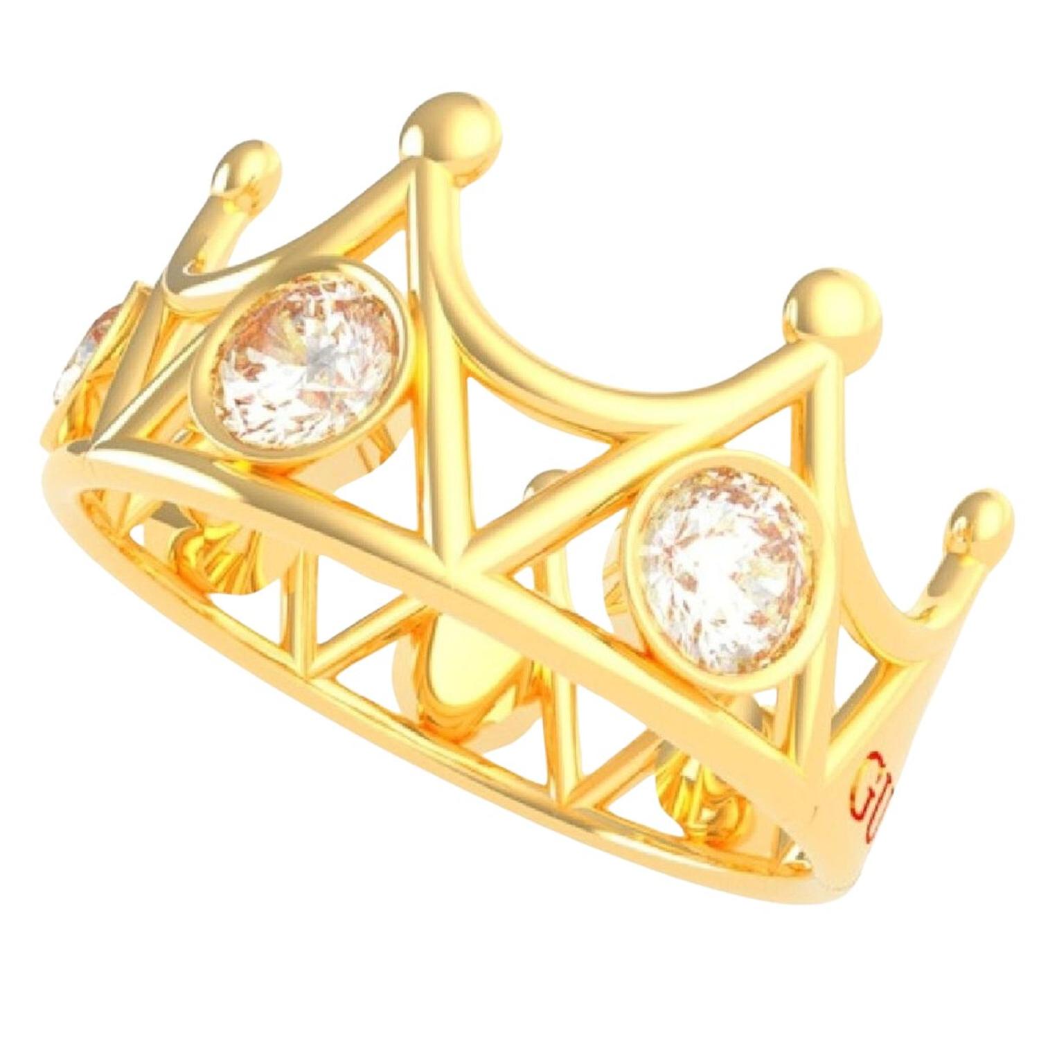 ANILLO GUESS QUEEN OF HEART ACERO MUJER DORADO CRISTALES UBR79007 - 1