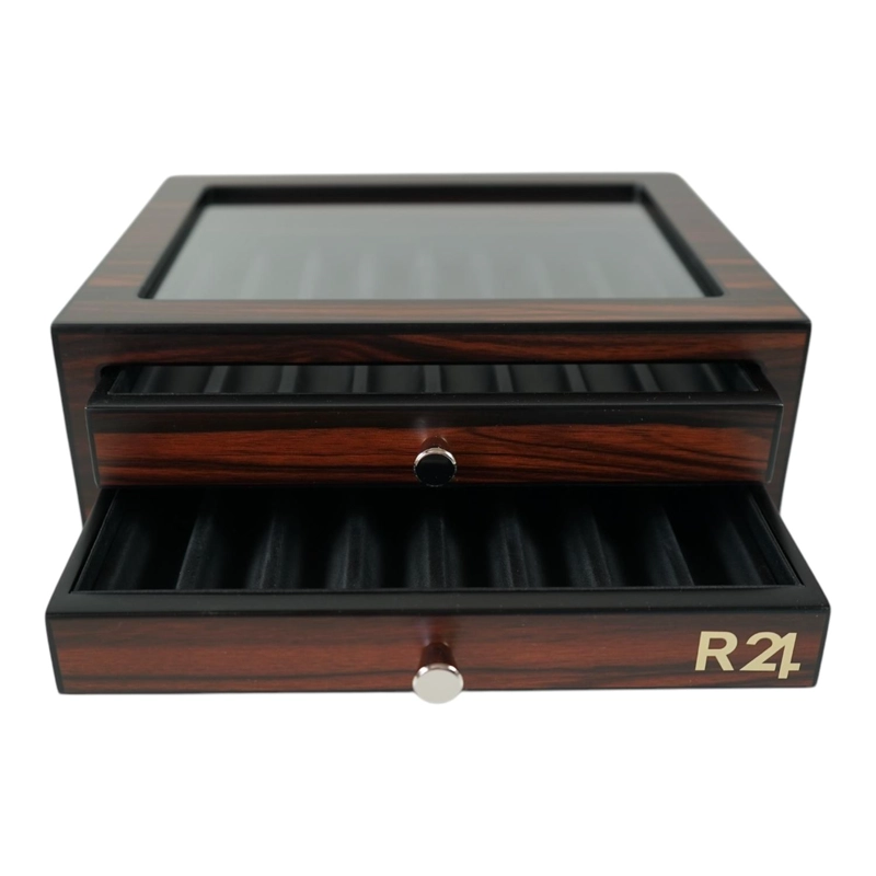 CAJA DE LUJO MADERA EBANO PARA 16 LAPICERAS - 1