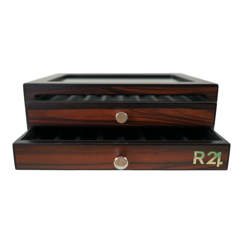 CAJA DE LUJO MADERA EBANO PARA 16 LAPICERAS - 7
