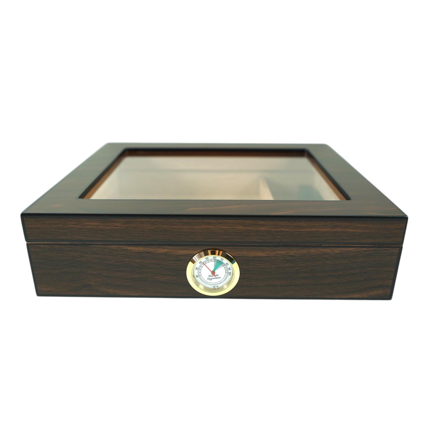 GENÉRICO CAJA HUMIDOR DE PUROS MADERA DE CEDRO CON HIGROMETRO