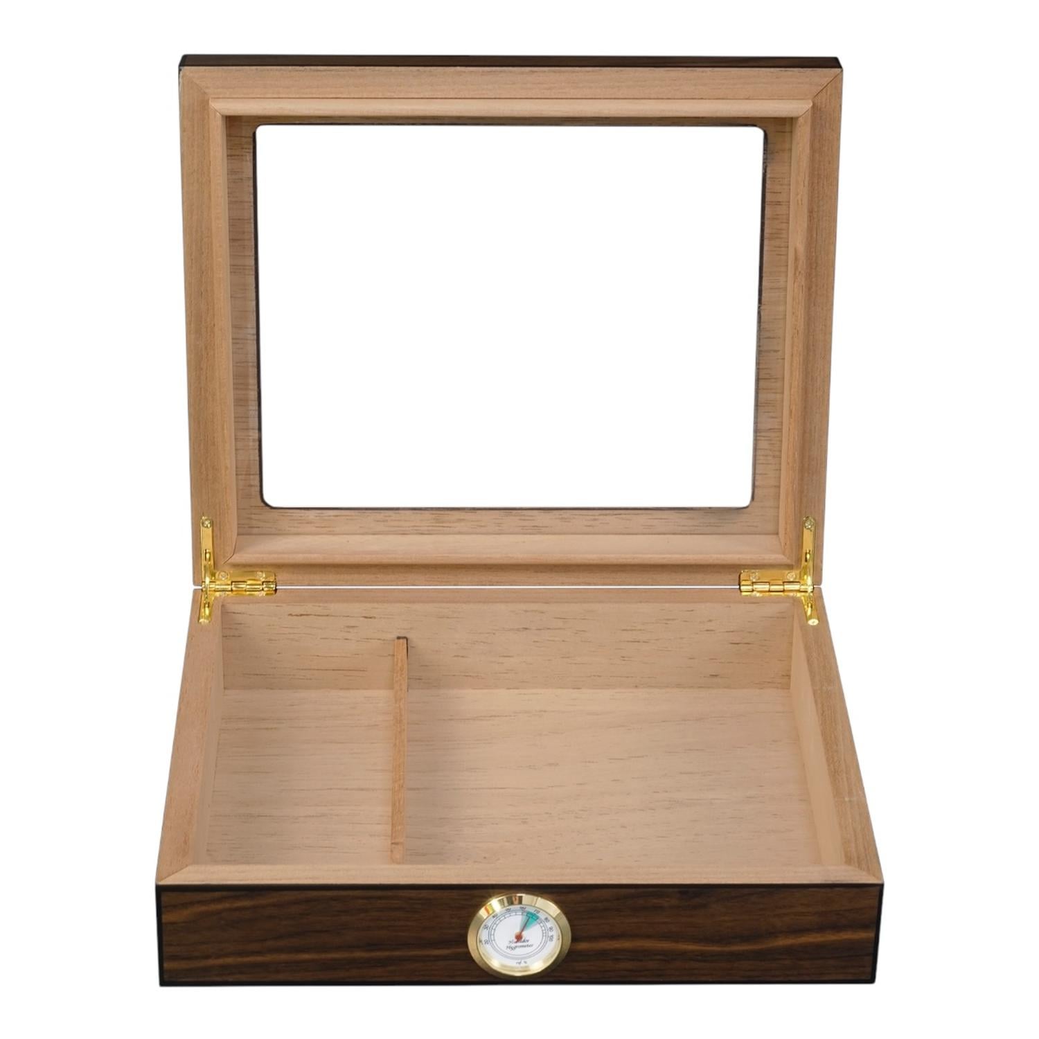 CAJA HUMIDOR DE PUROS MADERA DE CEDRO CON HIGROMETRO - 3