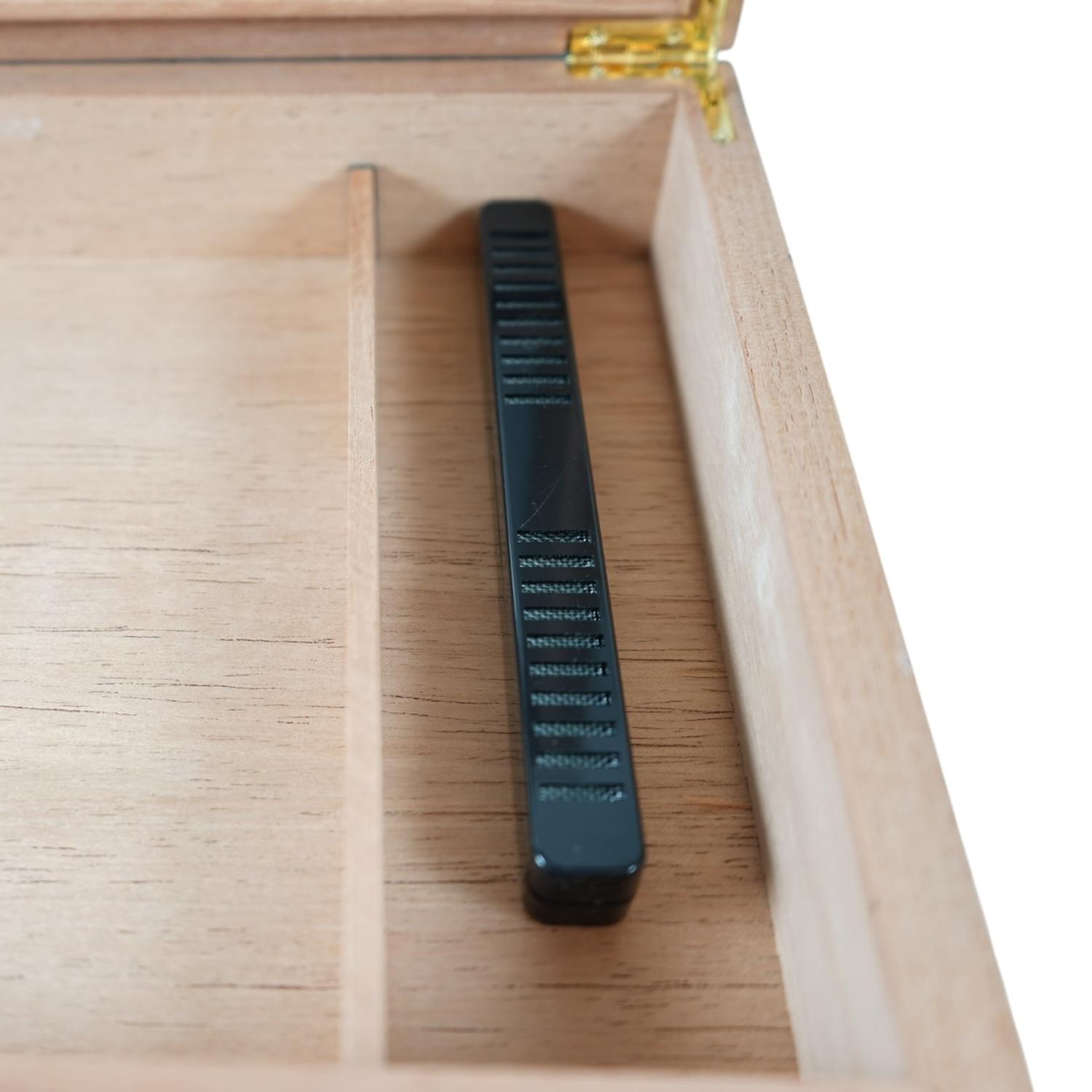 CAJA HUMIDOR DE PUROS MADERA DE CEDRO CON HIGROMETRO - 5