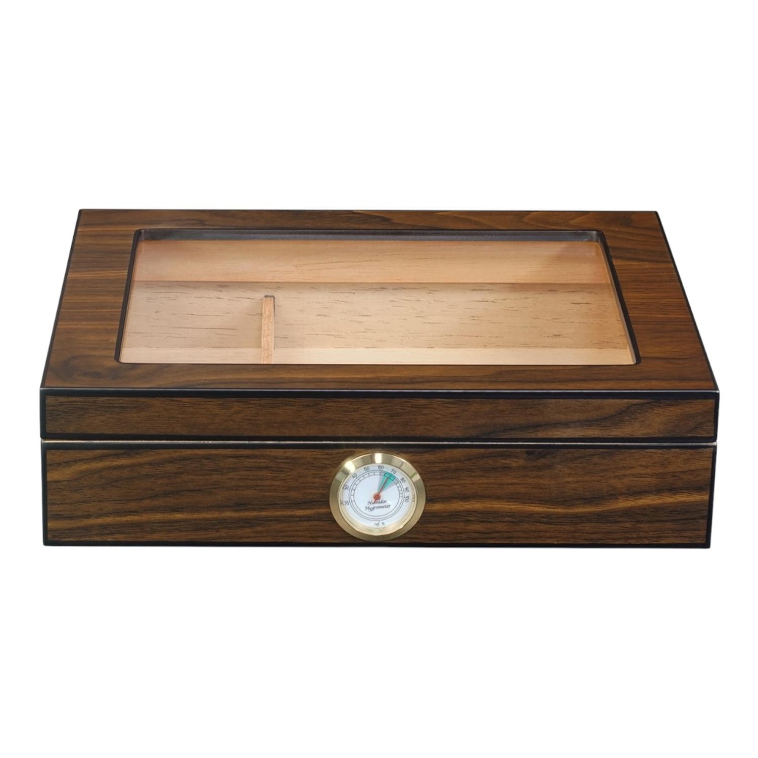 CAJA HUMIDOR DE PUROS MADERA DE CEDRO CON HIGROMETRO - 8