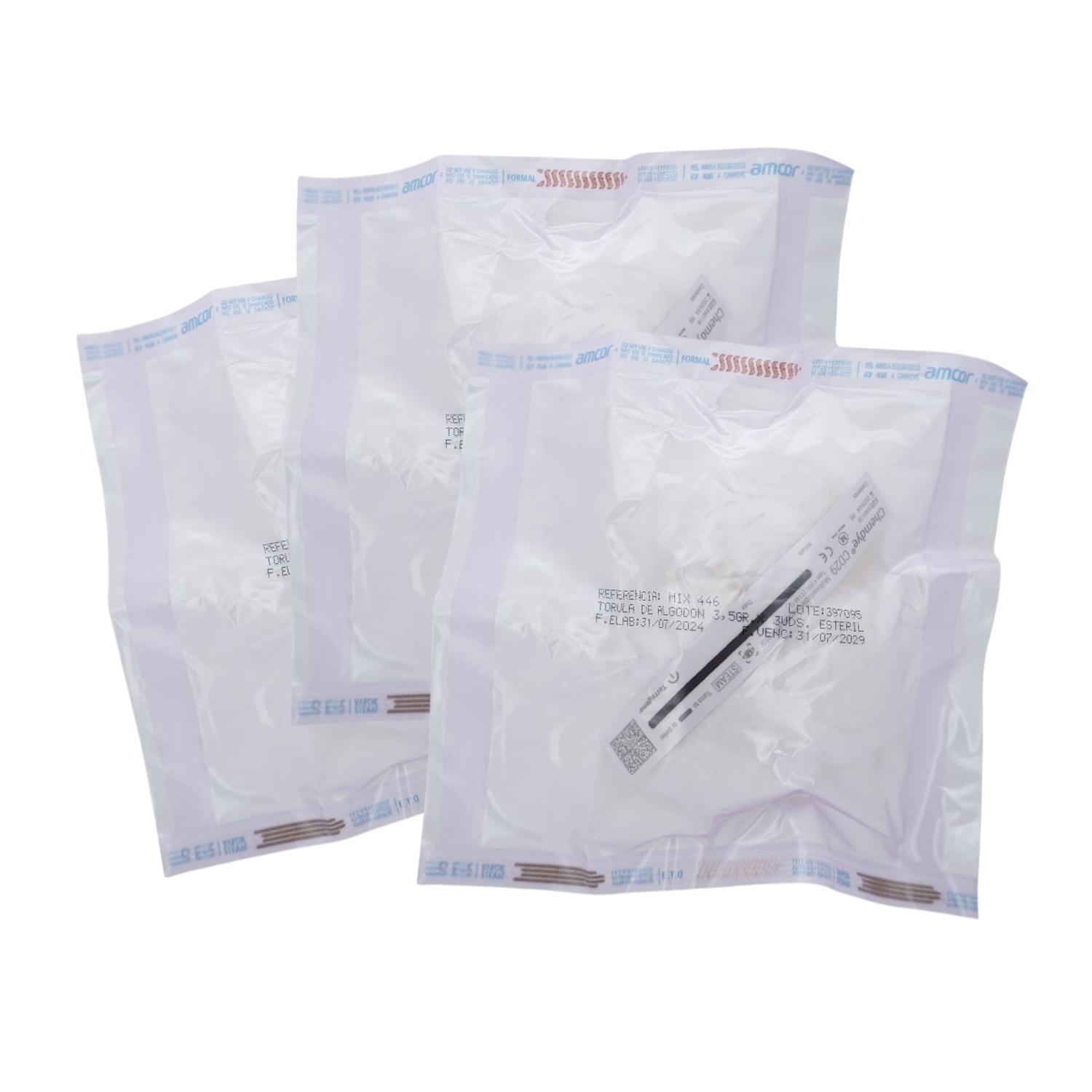 PACK TORULAS DE ALGODON ESTERIL 3.5GR - 20 BOLSAS X3 UNIDADES C/U - 2