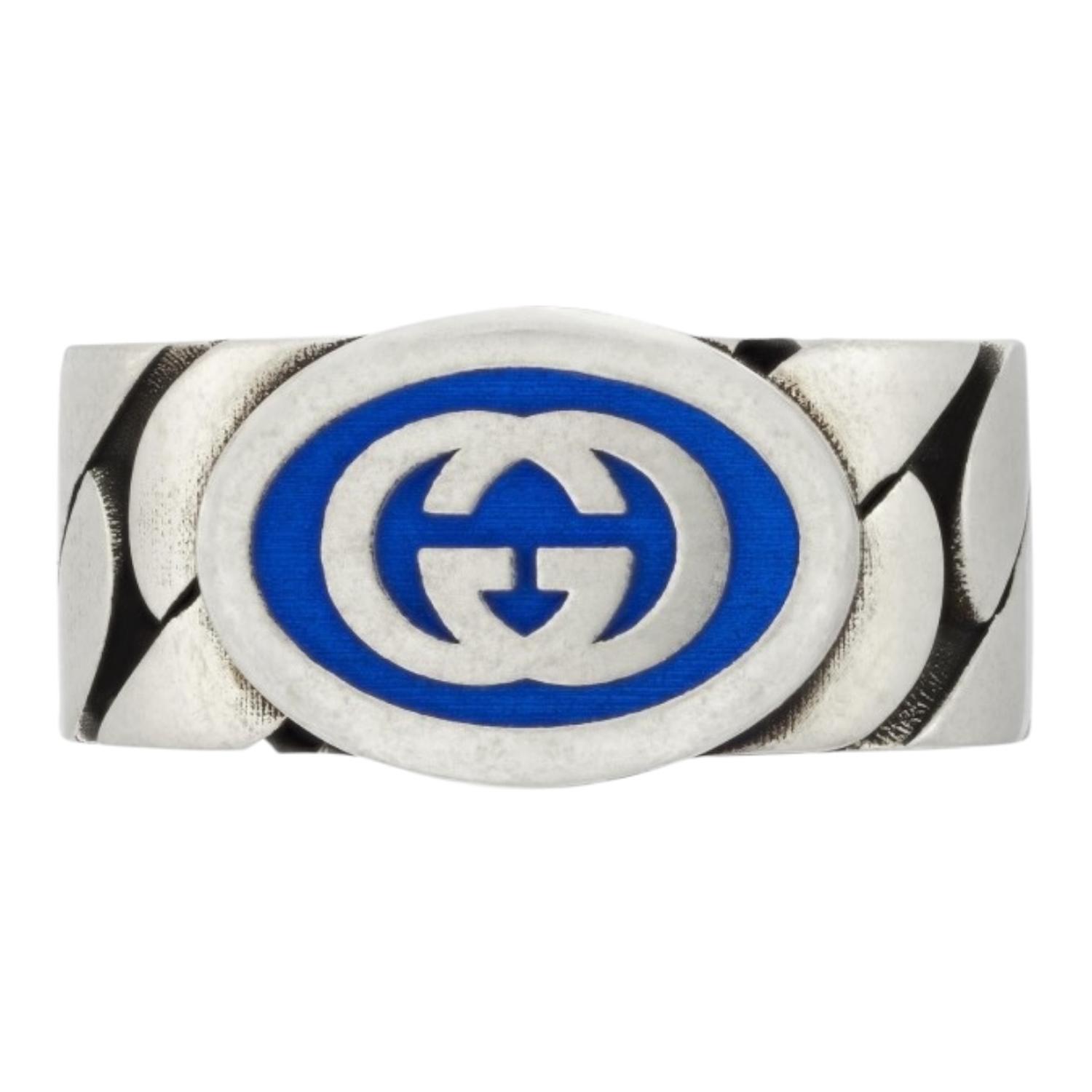 ANILLO GUCCI UNISEX PLATA INTERLOCKING TALLA 20 - 1