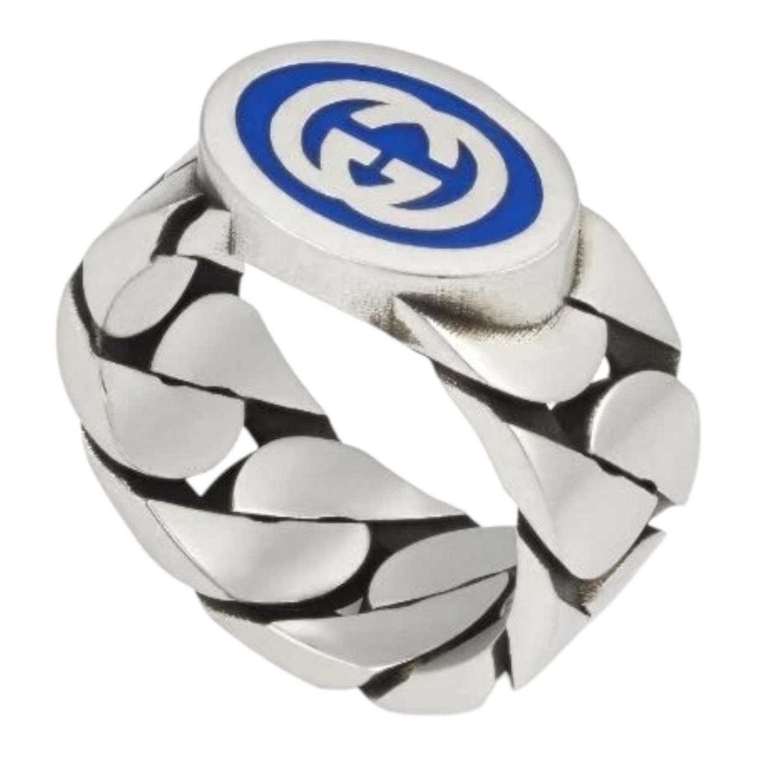 ANILLO GUCCI UNISEX PLATA INTERLOCKING TALLA 20 - 2