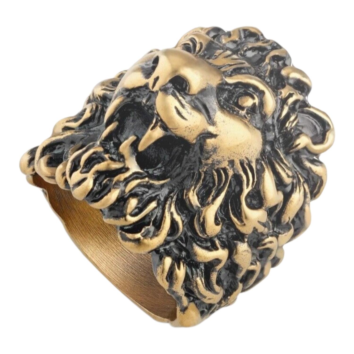 ANILLO GUCCI UNISEX LEON DORADO TALLA 25 - 2