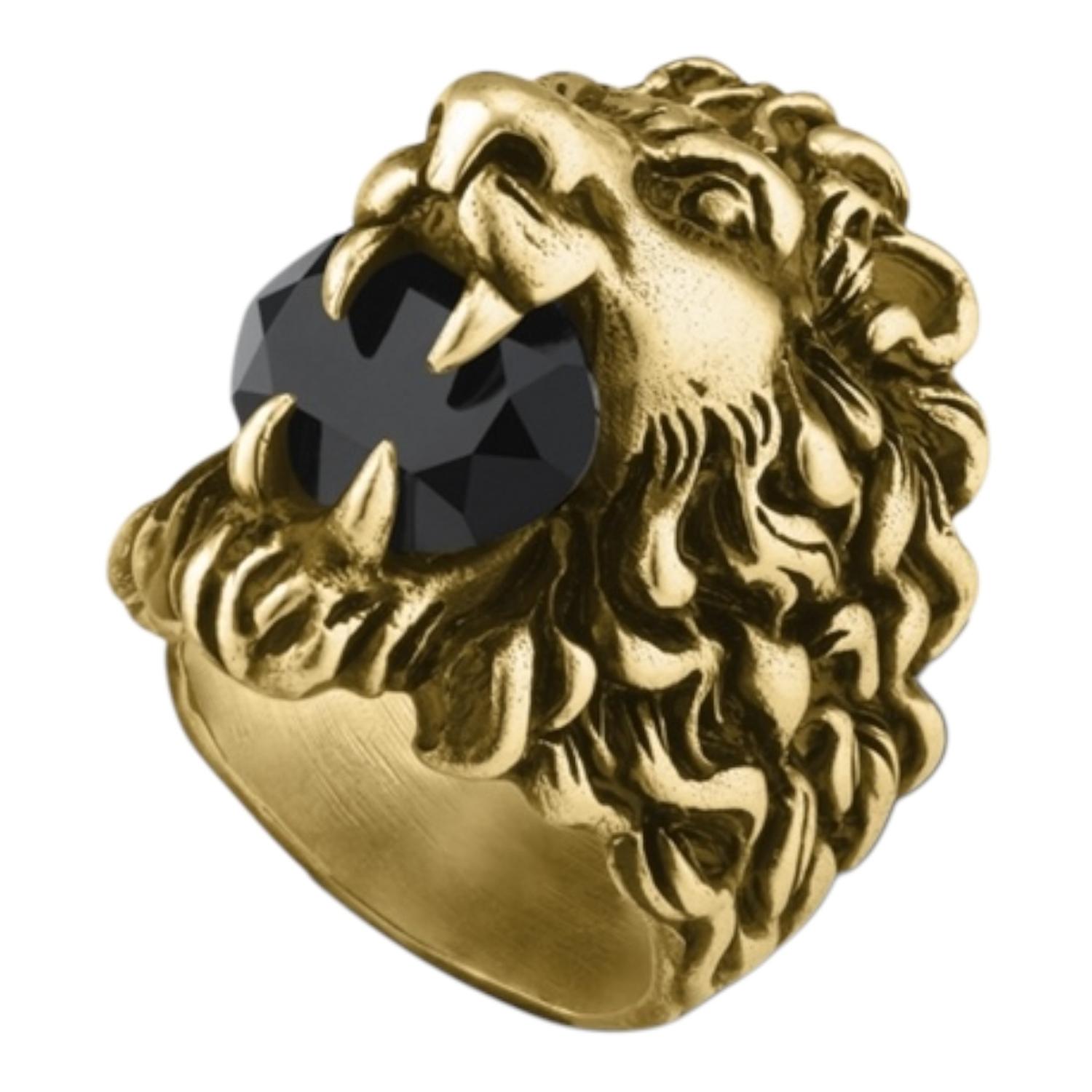 ANILLO GUCCI UNISEX LEON DORADO TALLA 23 - 2