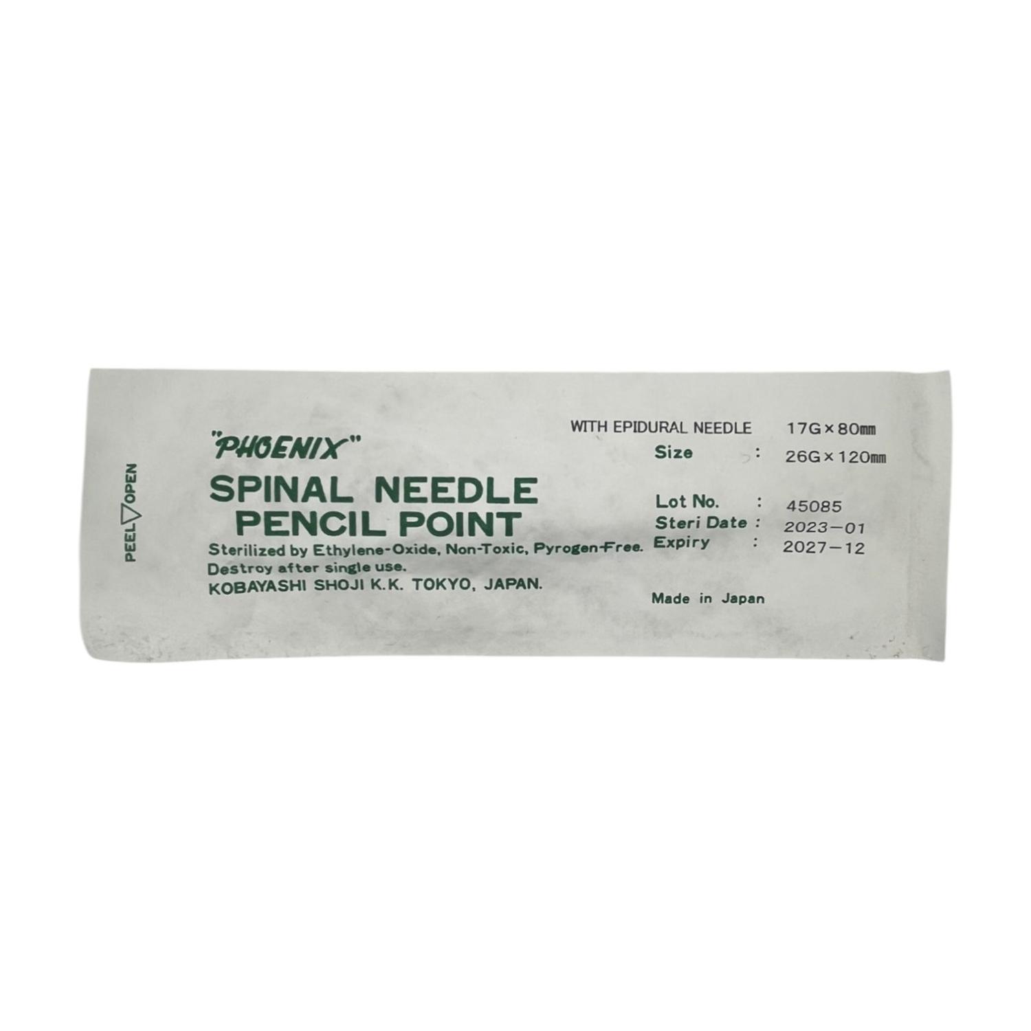 AGUJA ESPINAL PHOENIX PUNTA LAPIZ CAJA 50U 26G-120MM - 3