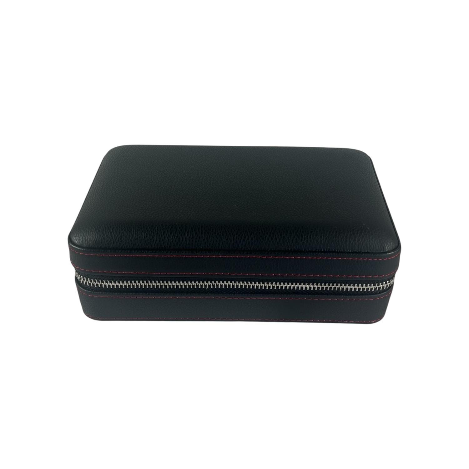 ESTUCHE HUMIDOR DE PUROS PARA VIAJE CUERO PU NEGRO - 3