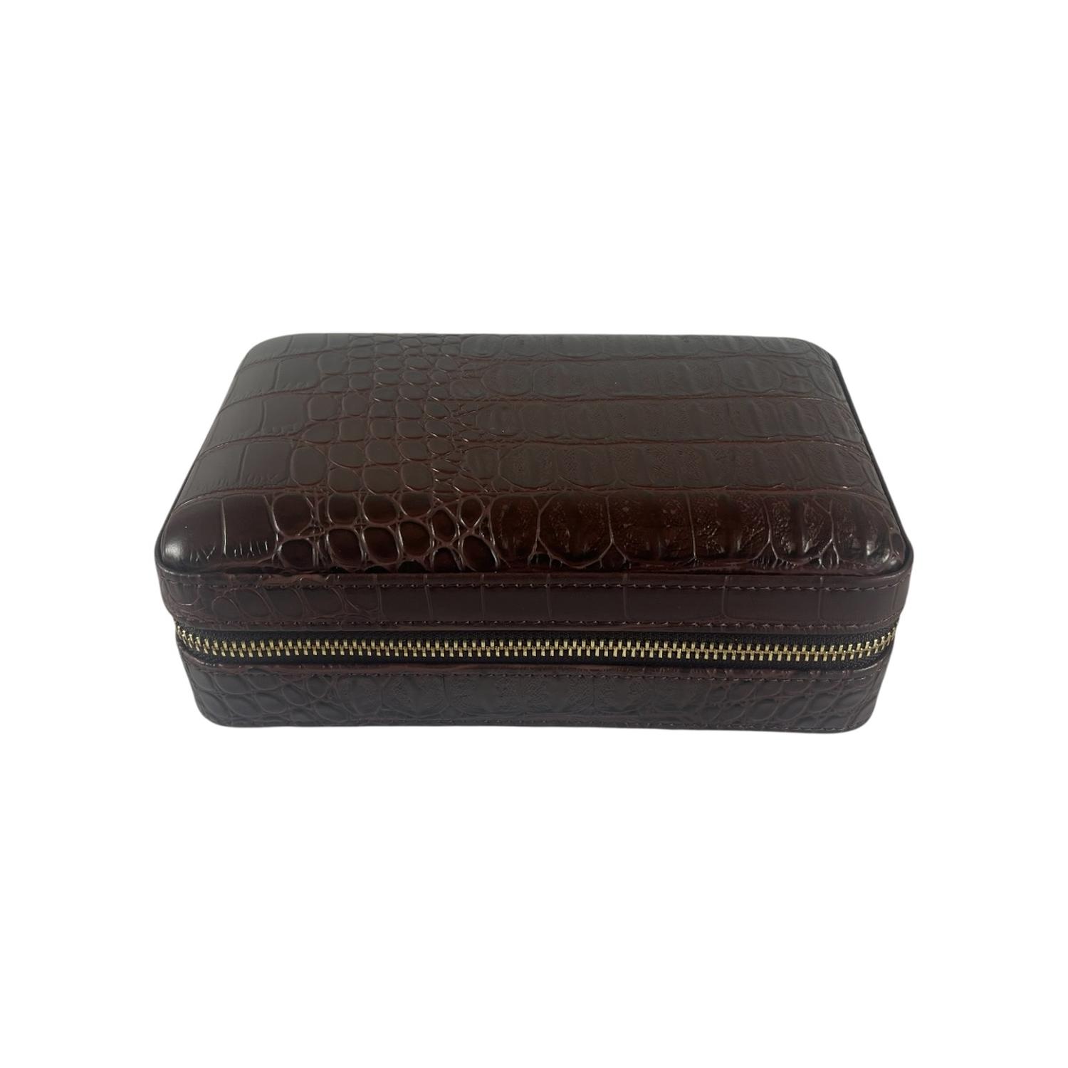 ESTUCHE HUMIDOR DE PUROS PARA VIAJE CUERO PU CAFE - 3