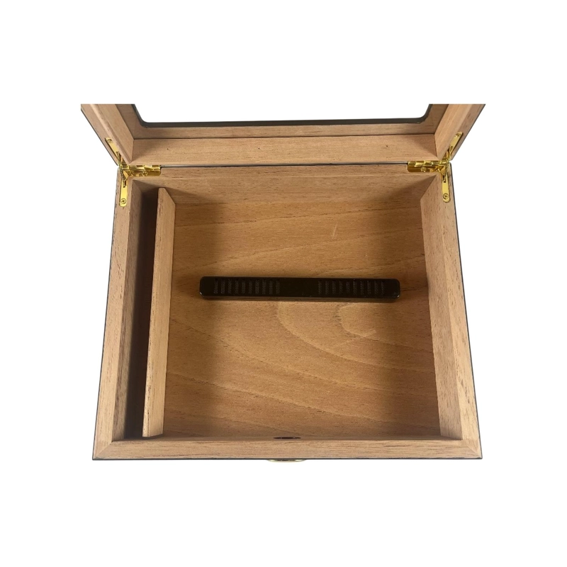 CAJA HUMIDOR PARA PUROS MADERA DE CEDRO CON HIGROMETRO - 3