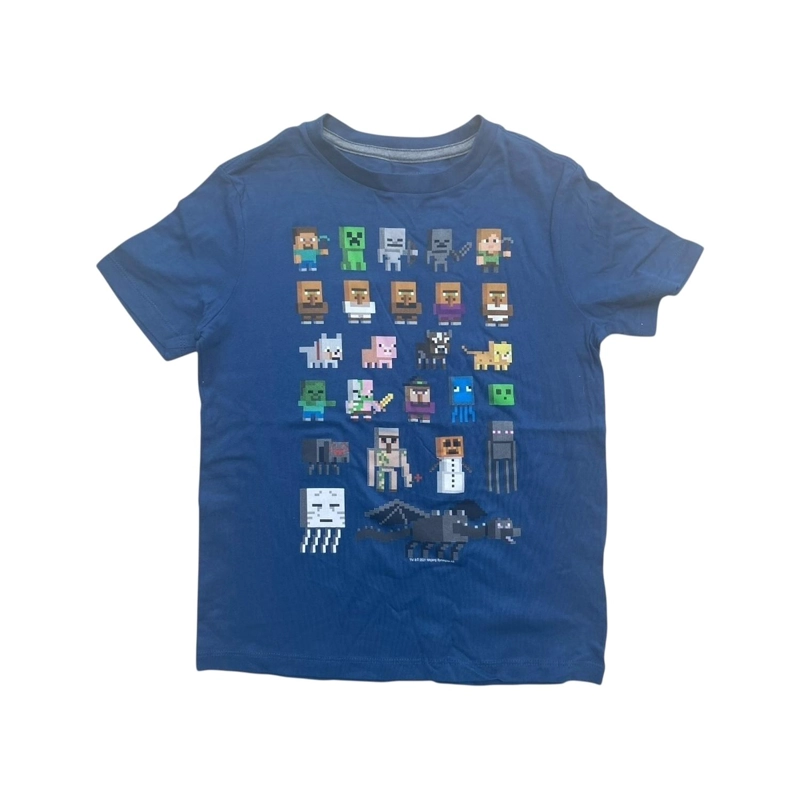 POLERA MINECRAFT ALL CHARACTERS AZUL NIÑO - 1