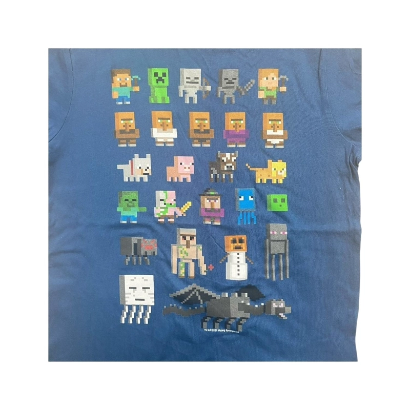 POLERA MINECRAFT ALL CHARACTERS AZUL NIÑO - 2