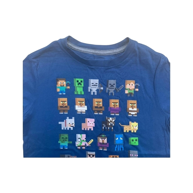 POLERA MINECRAFT ALL CHARACTERS AZUL NIÑO - 3