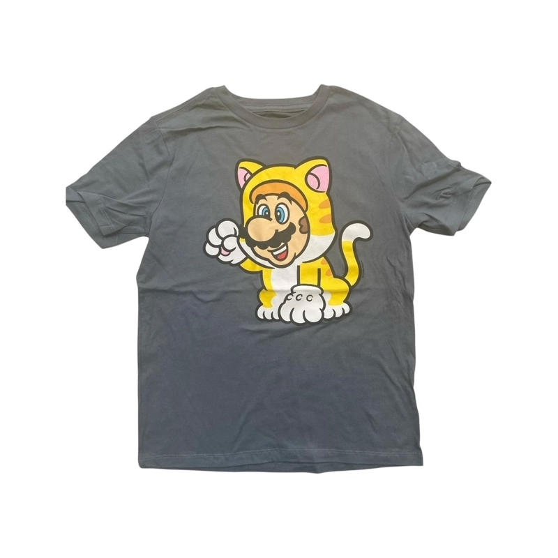 POLERA MARIO BROS TRAJE DE GATO GRIS NIÑO - 1