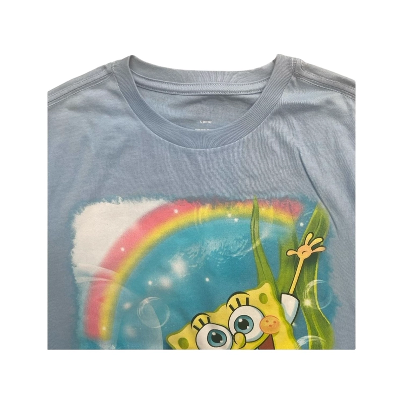 POLERA BOB ESPONJA ARCOIRIS CELESTE NIÑO - 3
