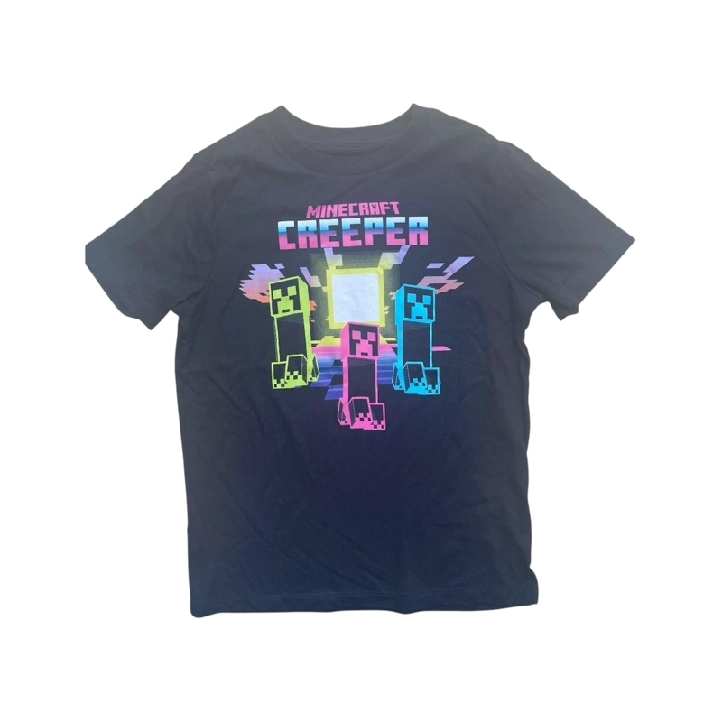 POLERA MINECRAFT CREEPER NEON NEGRA NIÑO - 1