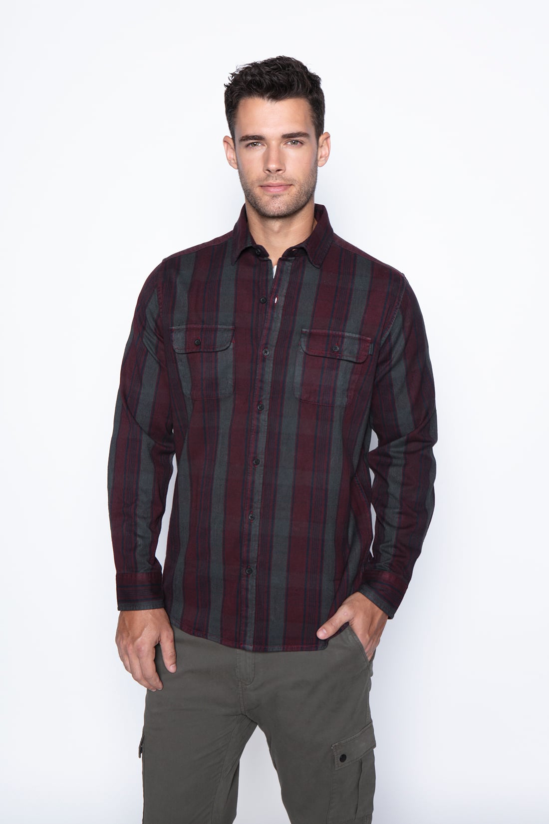 CAMISA CISNES BURGUNDY - 1