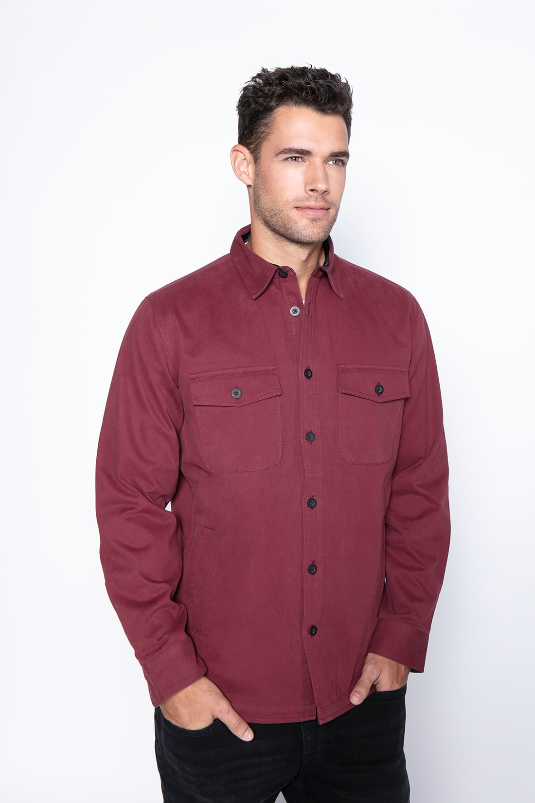 CHAQUETA TWILL TRANCURA BURGUNDY - 1