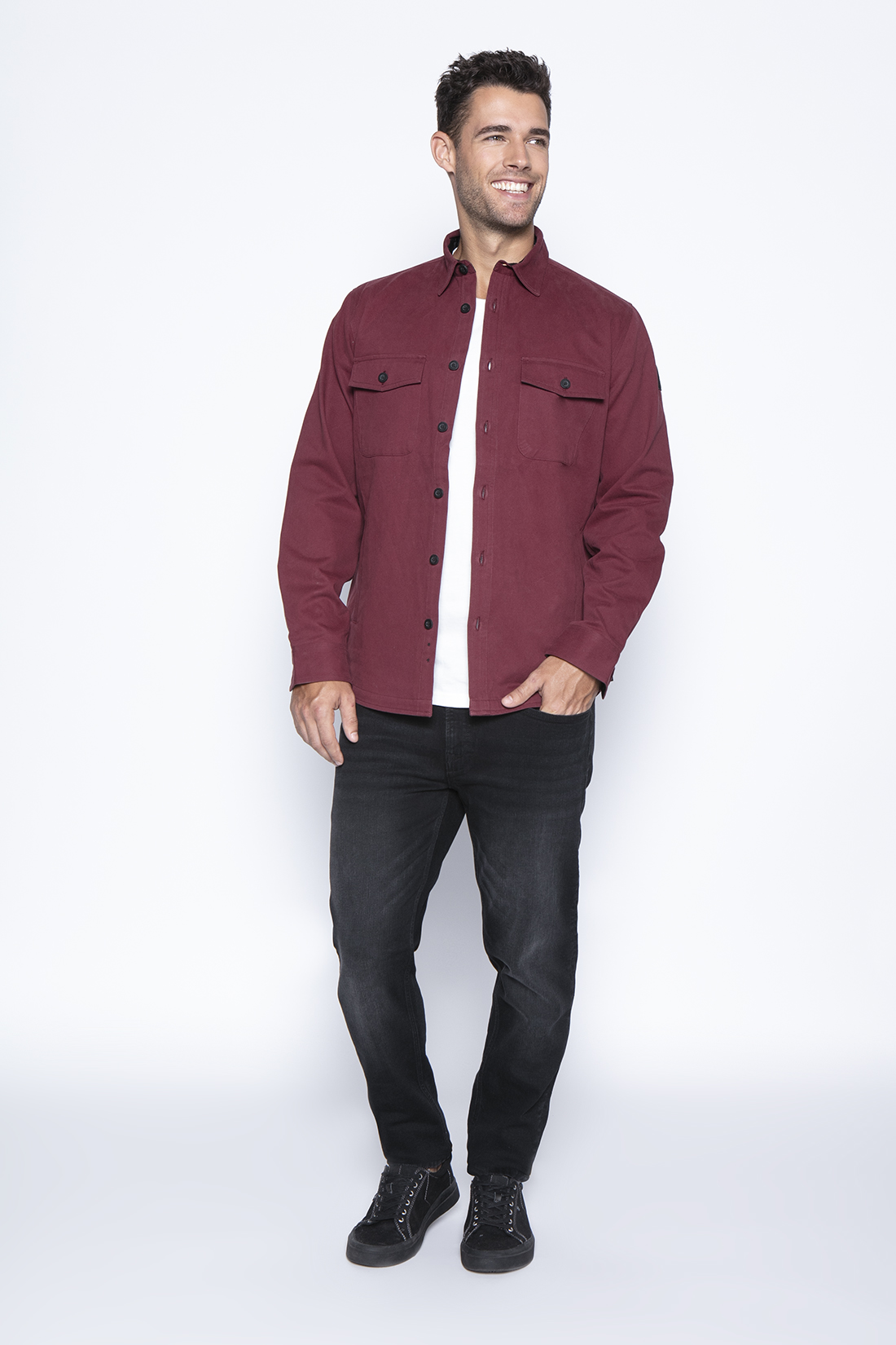 CHAQUETA TWILL TRANCURA BURGUNDY - 3