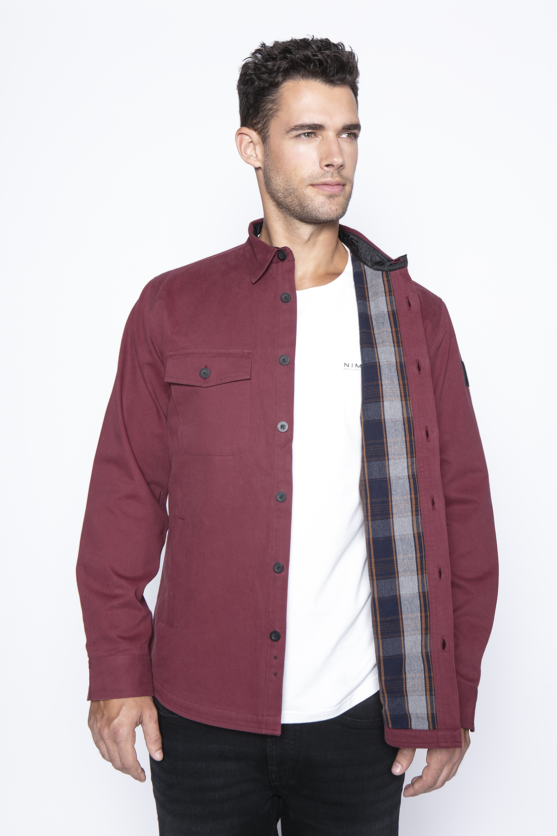 CHAQUETA TWILL TRANCURA BURGUNDY - 5
