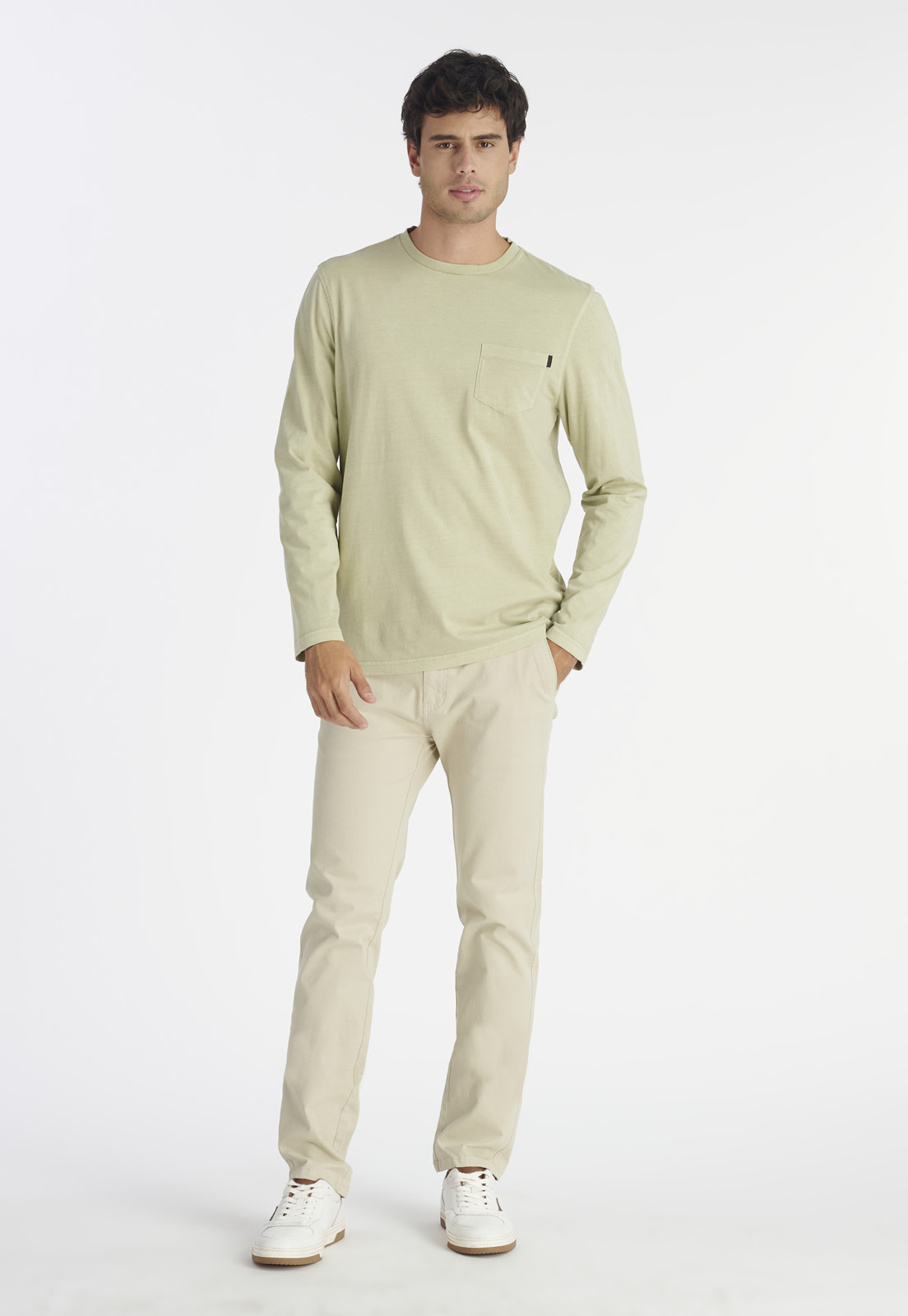 POLERA ALGODÓN HOMBRE NIMTU CAFE AYSEN CASUAL SAGE - 2