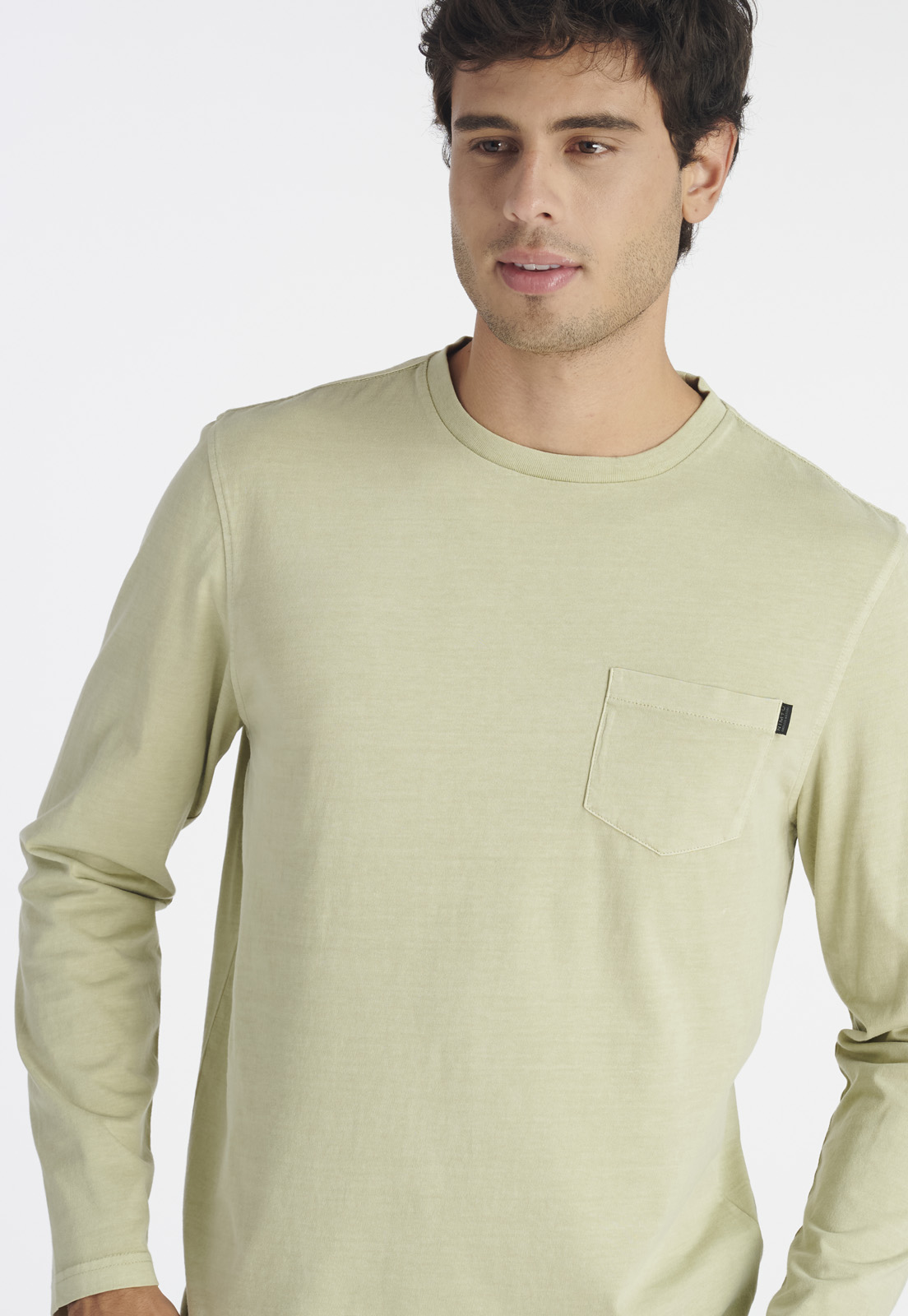 POLERA ALGODÓN HOMBRE NIMTU CAFE AYSEN CASUAL SAGE - 3