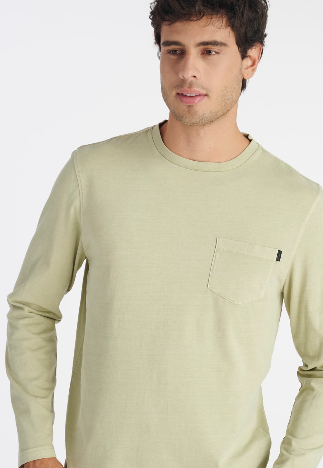 POLERA ALGODÓN HOMBRE NIMTU CAFE AYSEN CASUAL SAGE - 3