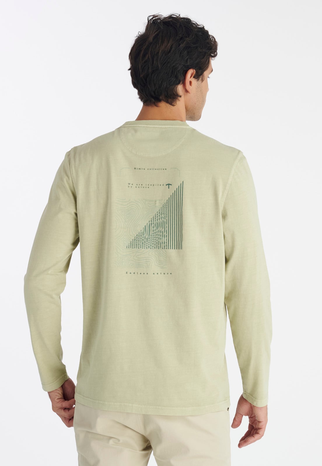 POLERA ALGODÓN HOMBRE NIMTU CAFE AYSEN CASUAL SAGE - 4