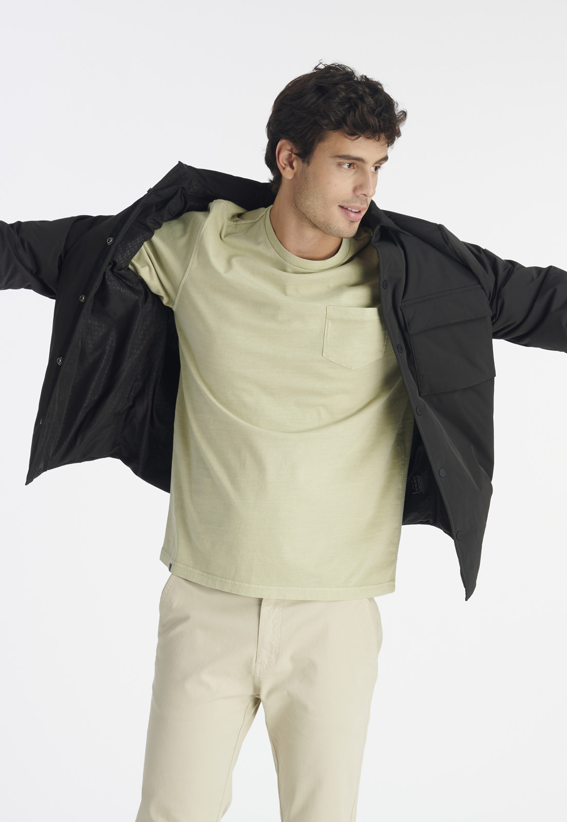 POLERA ALGODÓN HOMBRE NIMTU CAFE AYSEN CASUAL SAGE - 5