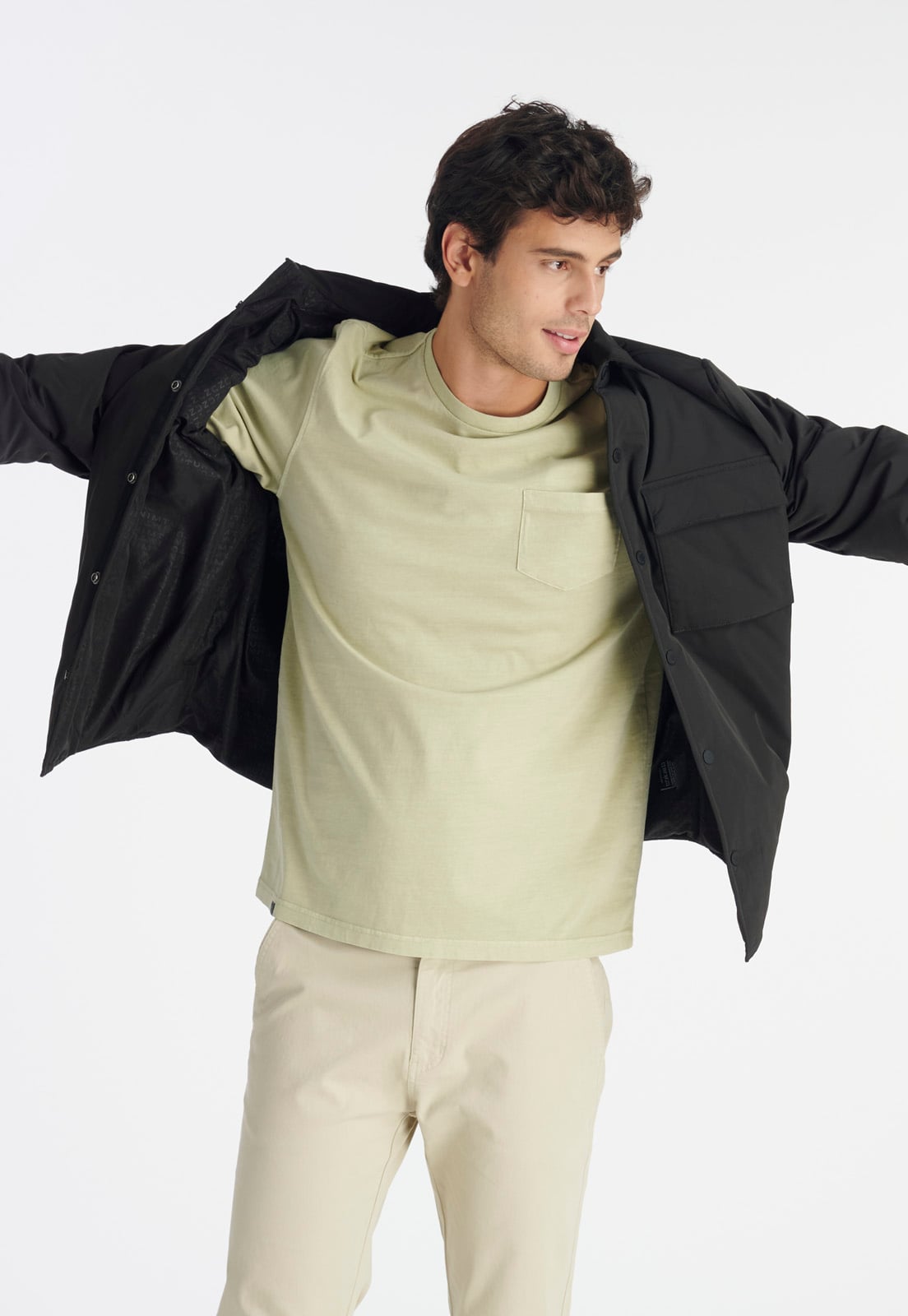 POLERA ALGODÓN HOMBRE NIMTU CAFE AYSEN CASUAL SAGE - 5