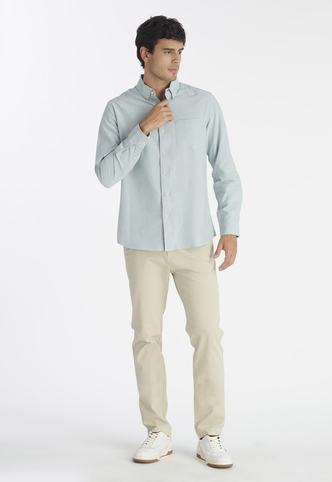 CAMISA ALGODÓN HOMBRE NIMTU VERDE OXFORD LAUREL CASUAL MINT - 2