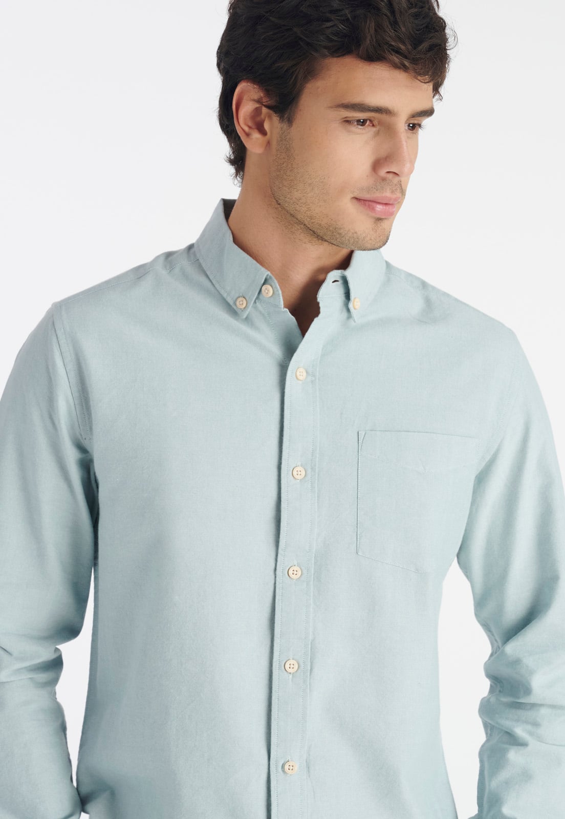 CAMISA ALGODÓN HOMBRE NIMTU VERDE OXFORD LAUREL CASUAL MINT - 3