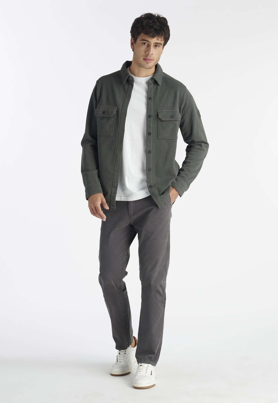 SOBRECAMISA ALGODÓN HOMBRE NIMTU GRIS CHAITEN CASUAL - 2