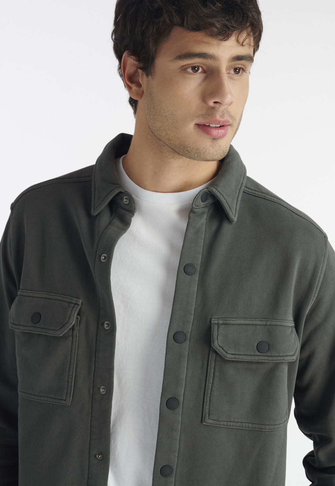 SOBRECAMISA ALGODÓN HOMBRE NIMTU GRIS CHAITEN CASUAL - 3