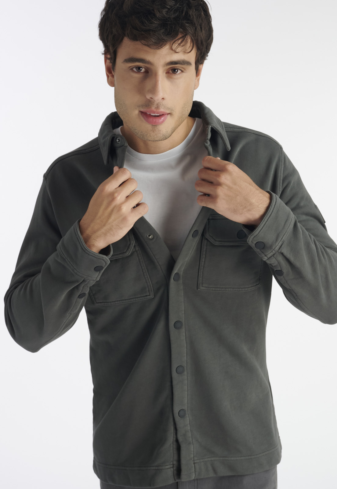 SOBRECAMISA ALGODÓN HOMBRE NIMTU GRIS CHAITEN CASUAL - 5