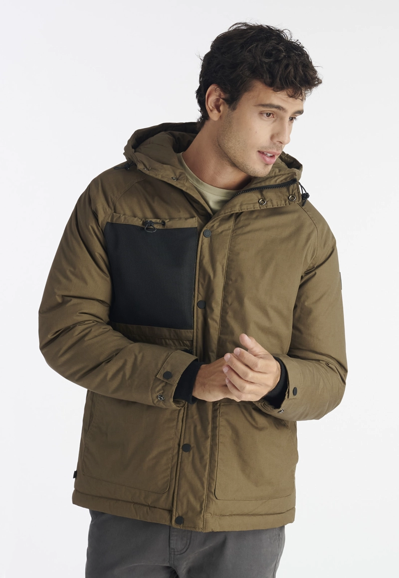 CHAQUETA HOMBRE NIMTU VERDE BOLDO CASUAL MILITARY - 1