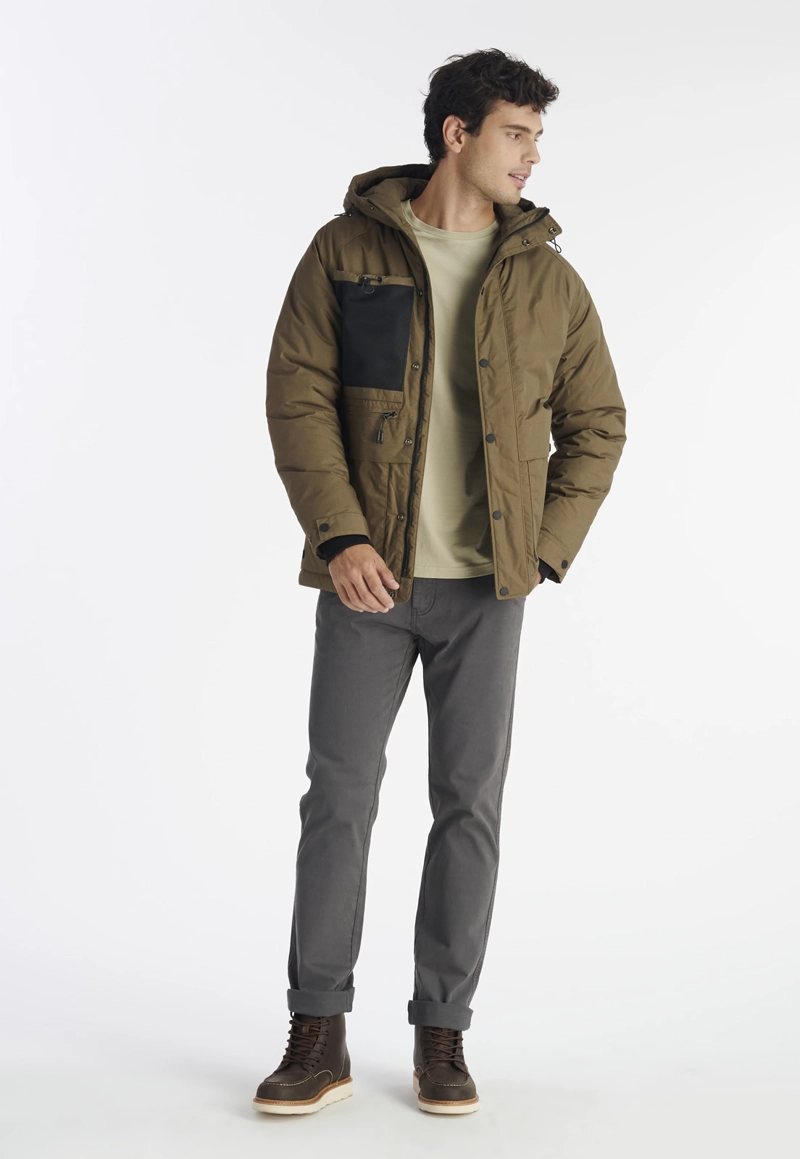CHAQUETA HOMBRE NIMTU VERDE BOLDO CASUAL MILITARY - 2
