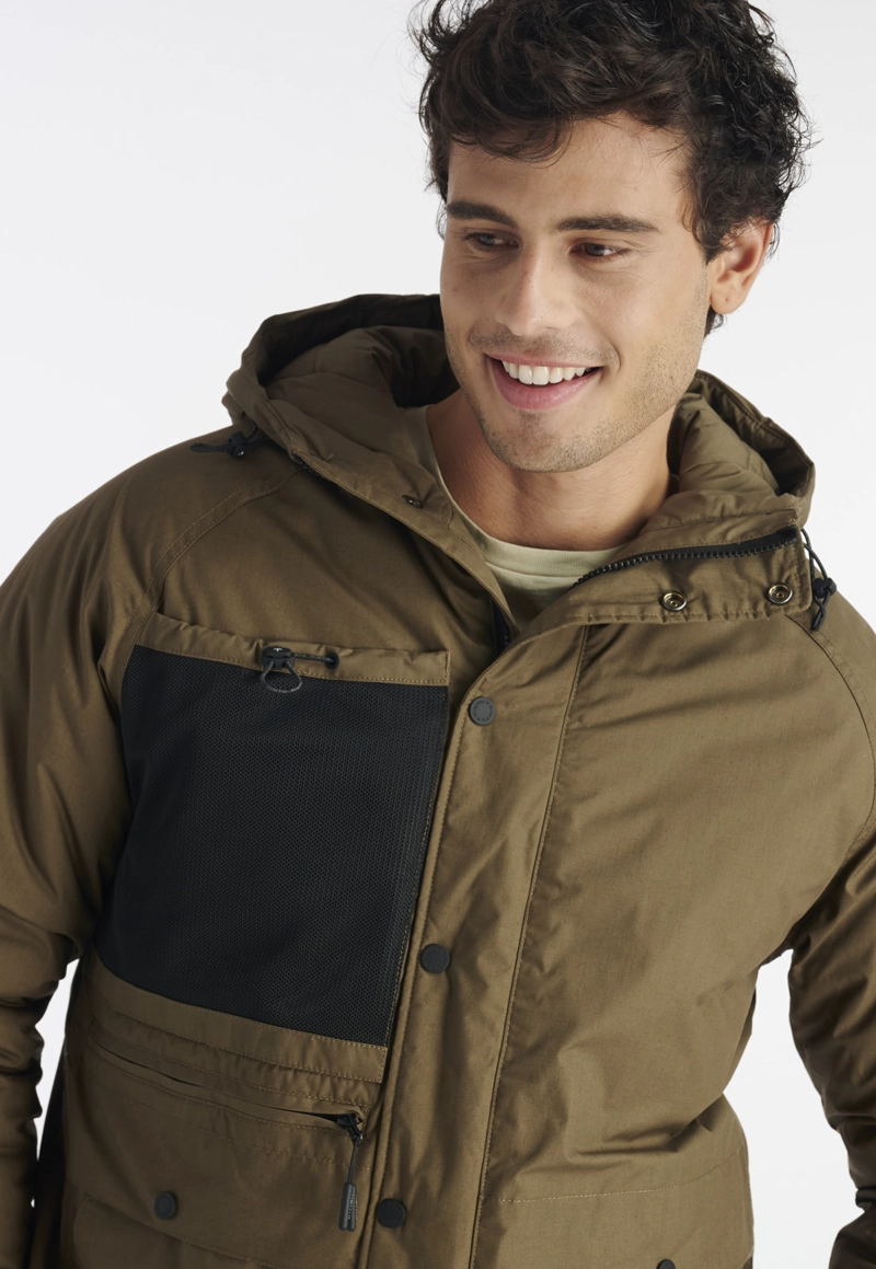 CHAQUETA HOMBRE NIMTU VERDE BOLDO CASUAL MILITARY - 3