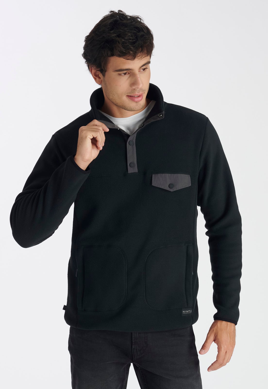 FLEECE HOMBRE NIMTU NEGRO TRONADOR CASUAL BLACK - 1