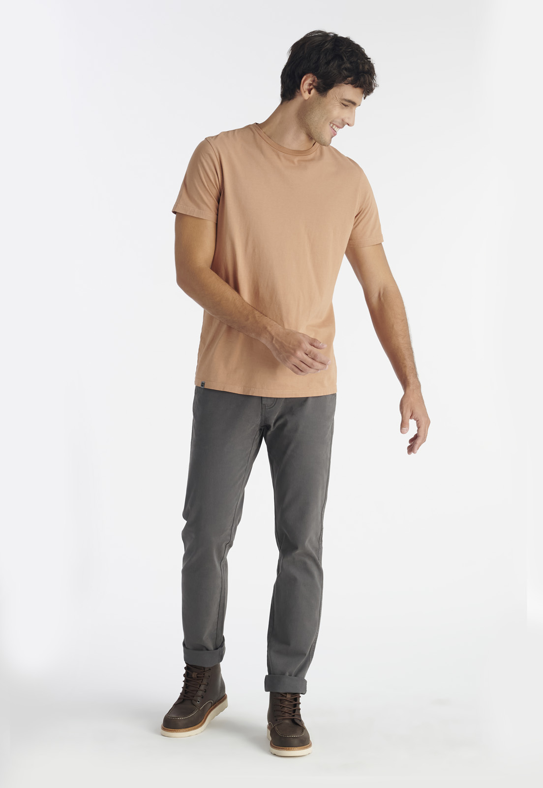 POLERA ALGODÓN HOMBRE NIMTU NARANJO TRES CRUCES CASUAL ORANGE - 2