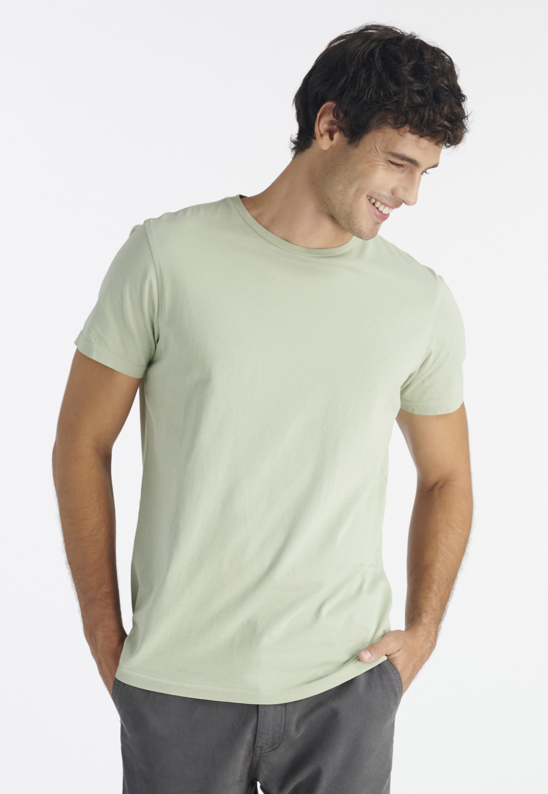 POLERA ALGODÓN HOMBRE NIMTU CAFE TRES CRUCES CASUAL SAGE - 1