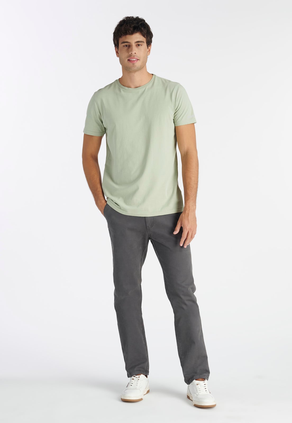 POLERA ALGODÓN HOMBRE NIMTU CAFE TRES CRUCES CASUAL SAGE - 2