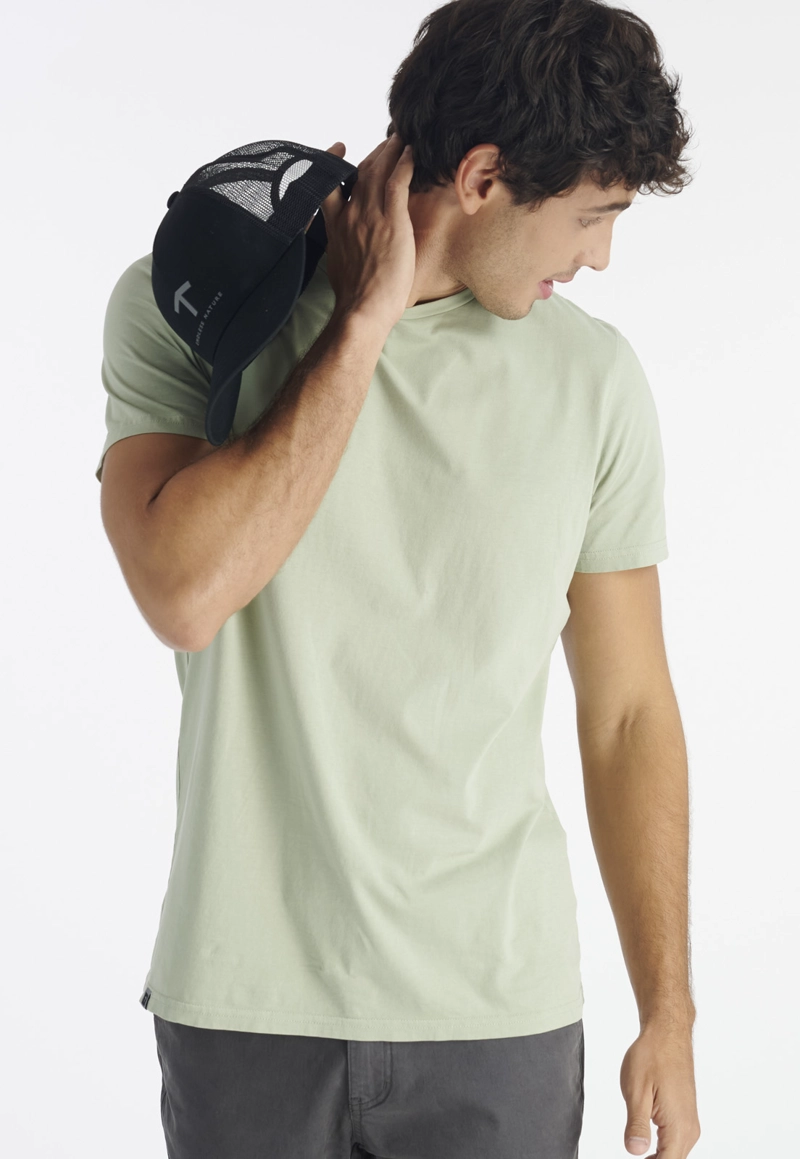 POLERA ALGODÓN HOMBRE NIMTU CAFE TRES CRUCES CASUAL SAGE - 5